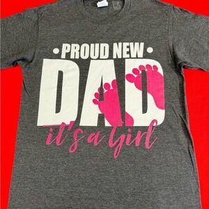 Gray Proud New Dad Kids Shirt babyshower
